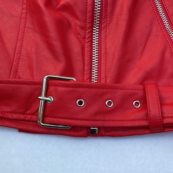 New GUESS Genuine Guess Leather Jacket With Faux SZ S - Picture 6 of 8